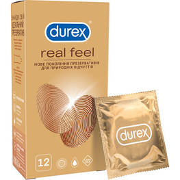 Презервативи Durex Real Feel із синтетичного латексу (безлатексні) 12 шт. (5052197026719)