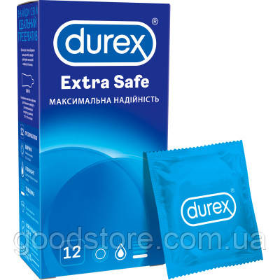 Презервативи Durex Extra Safe із силіконом. мастилом максимальна надійність 12 шт. (5010232954205)