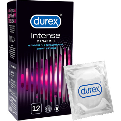 Презервативи Durex Intense Orgasmic рельєфні зі стимулом. гелем-змазкою 12 шт. (5052197056037)