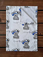 Многоразовая детская непромокаемая пеленка 50 х 70 см, хлопок + мембрана + бамбуковая махра BST Серый