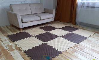 Килим - пазл у коричневих і бежевих тонах ( 50 х 50 х 1см) УКРАЇНА