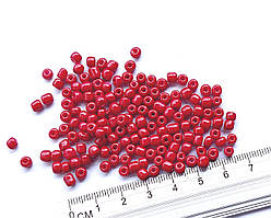 Бісер великий № 6/0 3.5-4 мм. Китай. 15 грам. Бордовий яскравий