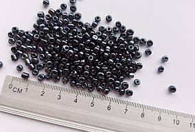 Бісер великий № 6/0 3.5-4 мм. Китай. 15 грам. Асфальтовий
