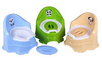 Горшок с крышкой детский пластиковый, ТехноК 5163, для детей от 1 года, Пакунок малюка