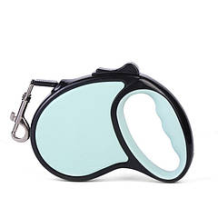 Рулетка стрічкова для собак до 33 кг., посилена 3 м, Блакитна