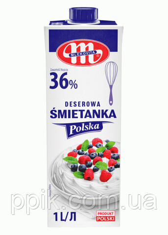 Вершки Mlekovita тваринні Smetanka 36%, 1л