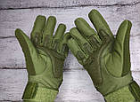 Тактичні рукавички Oakley зимові утеплені з хутром повнопалі колір олива розмір L, фото 7