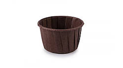 Тарталетки (капсули) паперові для кексів, капкейків з ПІДСИЛЮВАЧЕМ Коричневі 50*40 мм