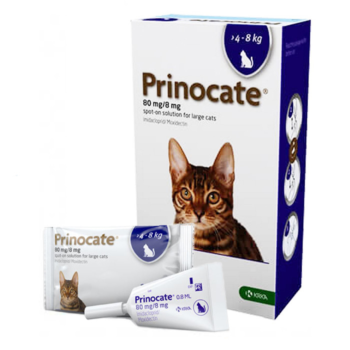 Prinocate KRKA Принокат капли на холку от блох, клещей и гельминтов для котов 4-8 кг