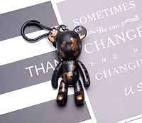 Брелок Bearbrick, украшение для ключей, подвеска "Мишка в тату", черный, золото