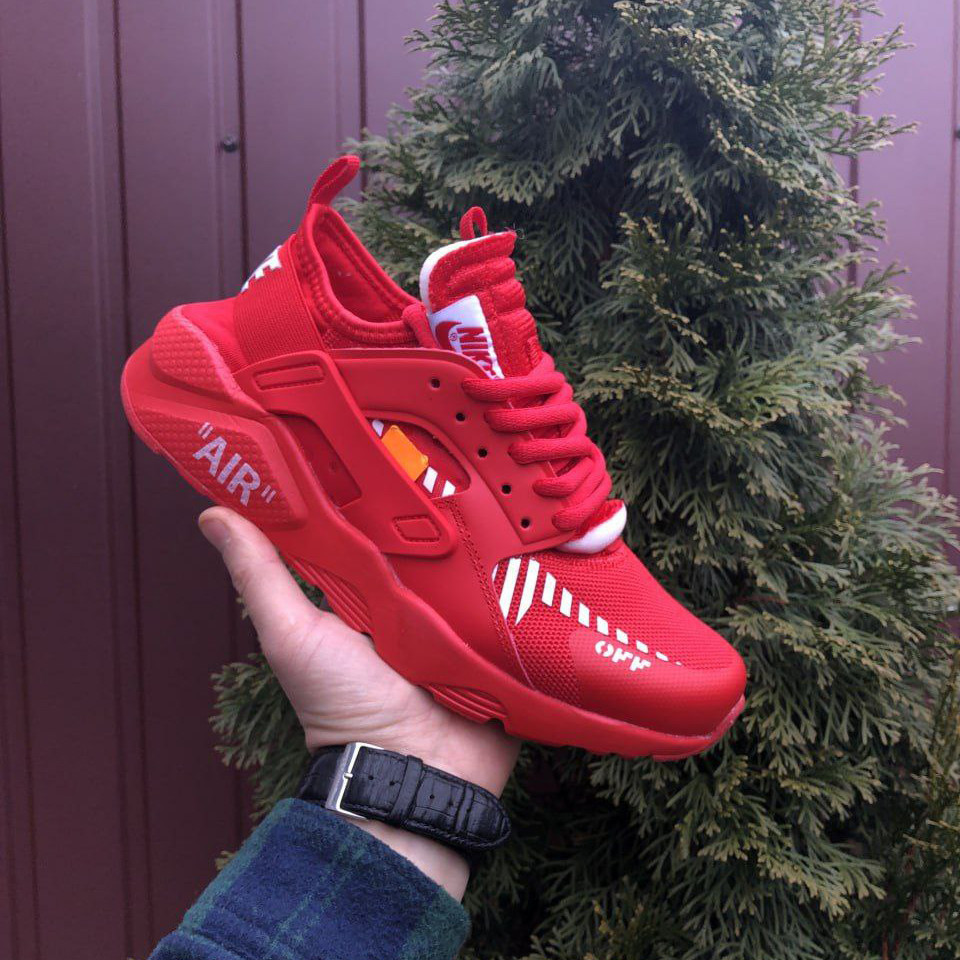 Жіночі кросівки Nike Huarache Fragment Design сіточка шкіряні стильні спортивні чорно-білі