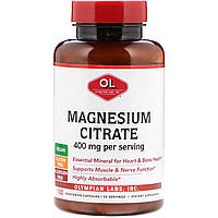 Цитрат магния, Olympian Labs Inc., 400 мг, 100 вегетарианских капсул