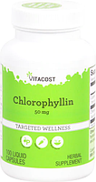 Хлорофиллин, Vitacost, Chlorophyllin, 50 мг, 100 капсул