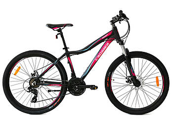 Гірський велосипед 26 дюймів Crosser Sweet рама 16" Чорно-рожевий
