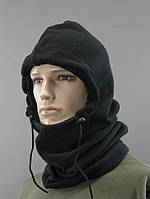 Бафф (маска, шарф, балаклава) утепленный флисовый, черный