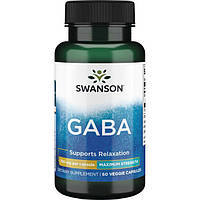 ГАМК (GABA) максимальной силы, GABA, Swanson, 750 мг, 60 капсул