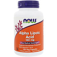 Альфа-липоевая кислота, Alpha Lipoic Acid, Now Foods, 100 мг, 120 капc.