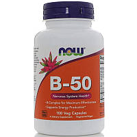 Витамин В-50 Комплекс, Vitamin B-50, Now Foods, 100 таблеток