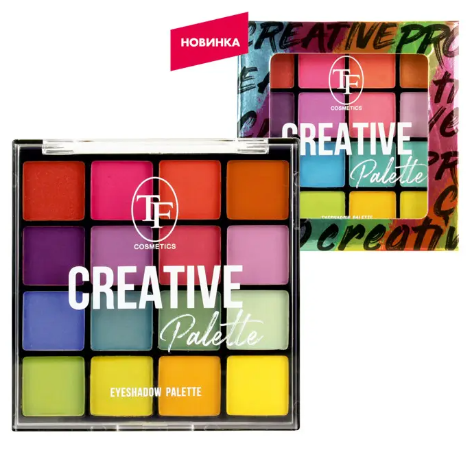 Triumph Cosmetics (TF) Палетка тіней Creative Palette 16 відтінків CTE 39 No01 Кольорова