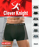 Трусы мужские боксеры хлопок с бамбуком Clever Knight, размеры XL-4XL, 7805