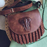 Клапан сумки. "Слон". Колір Коньячний, фото 5