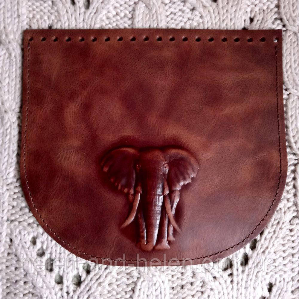 Клапан сумки. "Слон". Колір Коньячний, фото 1