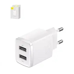 Зарядний пристрій ЗЗП Baseus Compact Charger 2U 10.5 W White (CCCP10UC)