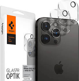 Захисне скло Spigen для камери iPhone 14 Pro/14 Pro Max — Optik Camera Lens (2шт), Clear (AGL05228)