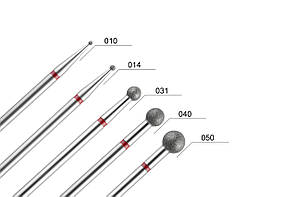 Фреза алмазна 001 червона  (Шар)  DLX / розміри-016, 025, 040, 050