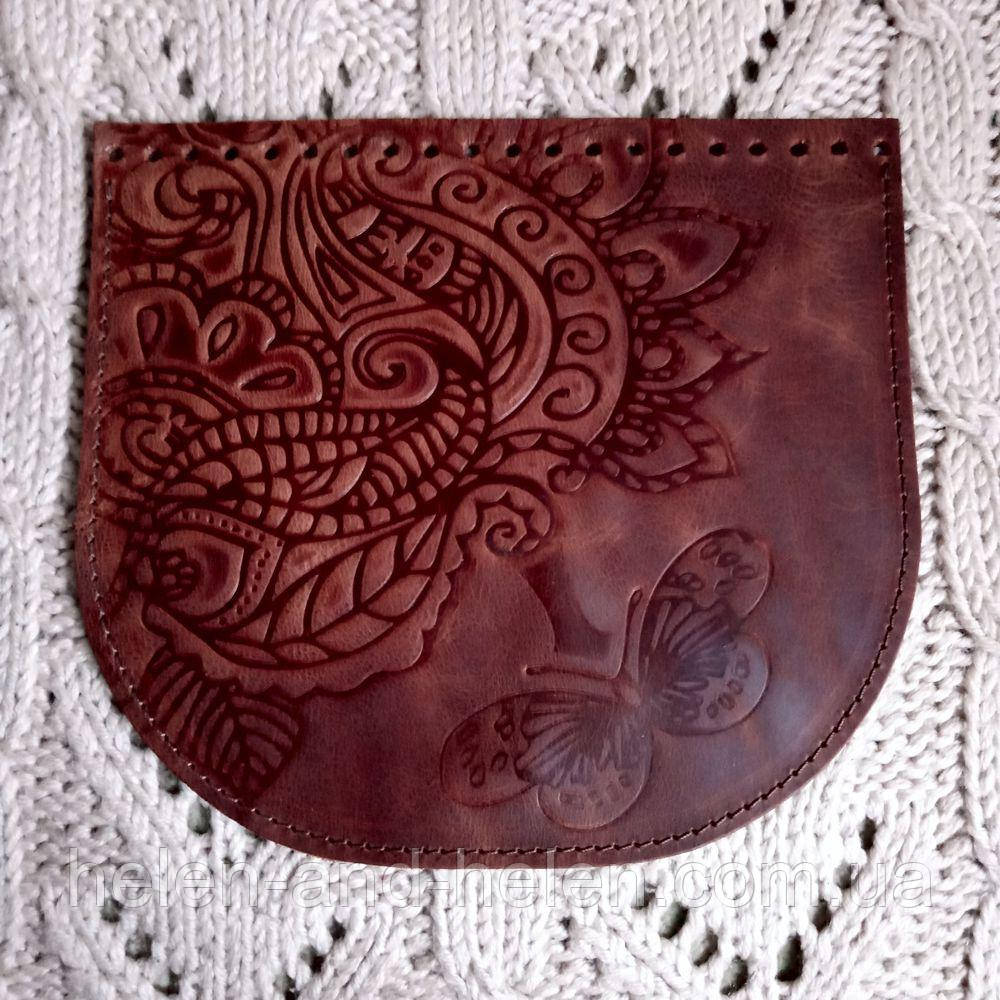 Клапан для сумки. "Літо". Колір коньячний, фото 1