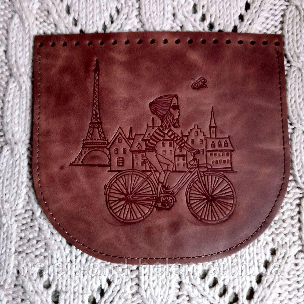 Клапан сумки. "Париж". Колір Коньячний, фото 1