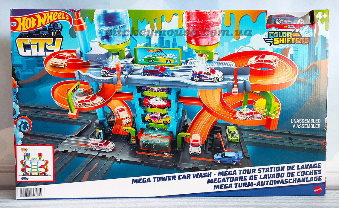 Трек Хот Вілс Автомийка Мегавежа Hot Wheels City Mega Tower Car Wash HDP05