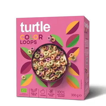 Сніданок різнокольорові кільця без глютену органічні Turtle, 300 г