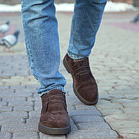 Замшевые ботинки коричневого цвета для мужчин(BRT)
