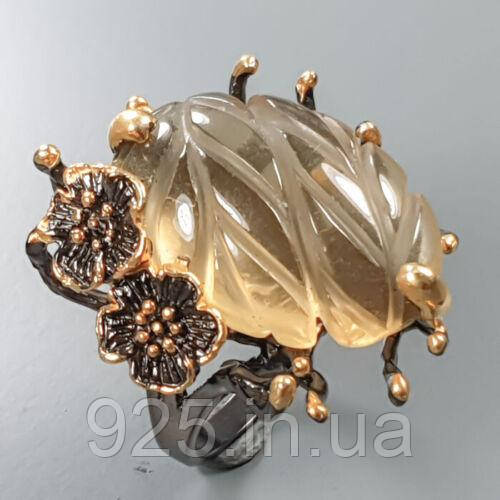 Handmade!!! Кільце. Натуральний лимонний кварц. Срібло 925., фото 1