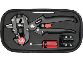 Секатор для щеплення гілок YATO з 2 функціями та 3 різновидами лез з доспехами у футлярі (Польща)