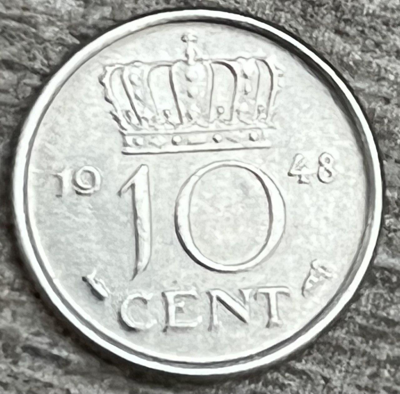 Монета Нідерландів 10 центів 1948 р., фото 1