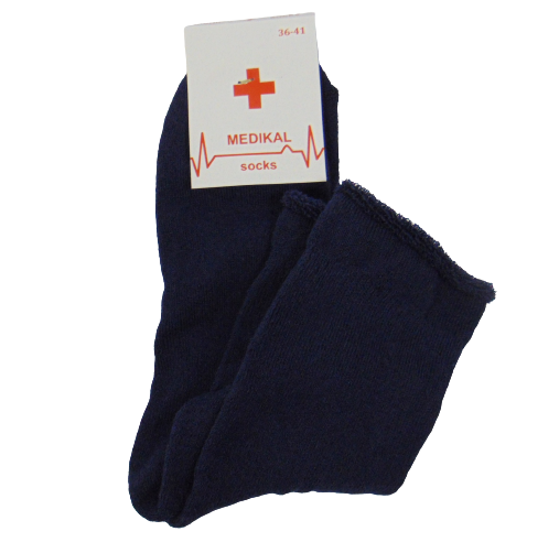 Шкарпетки без гумки теплі на махрі медичні Medical 36-41 сині, фото 1