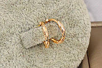 Серьги кольца Хuping Jewelry крученая нить 1.4 см золотистые
