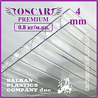 Сотовый поликарбонат 2100Х3000Х4 mm OSCAR Premium прозрачный Сербия