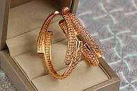 Серьги кольца Хuping Jewelry жасмин 4.7 см золотистые