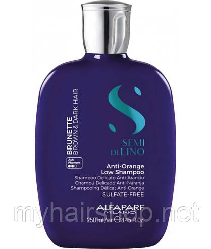 Шампунь для нейтралізації мідного пігменту Alfaparf Semi di Lino Brunette Anti-Orange 250 мл