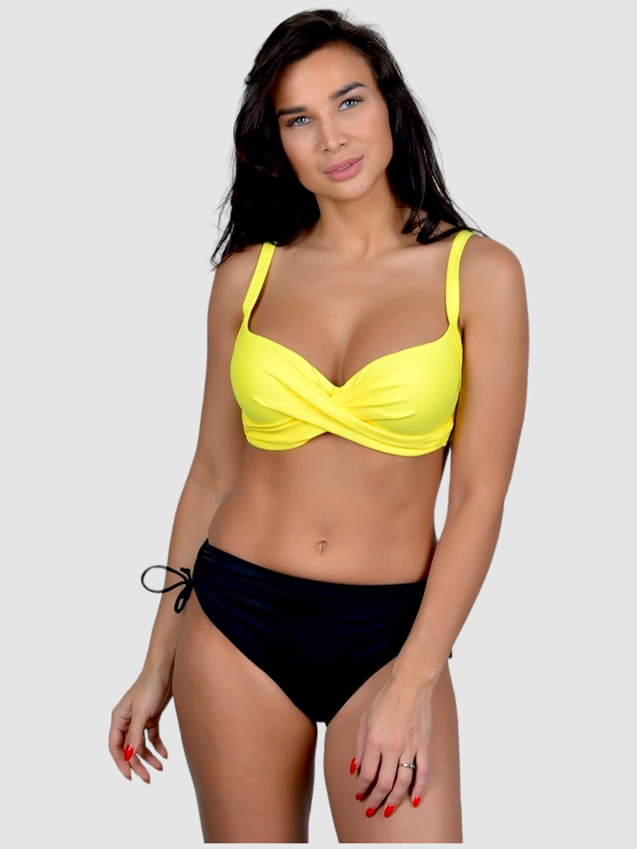 ОПТ Купальник однотонний Sisianna 53903 46-54 жовтий на укр 50 52 54 56 58 розмір