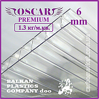 Стільниковий полікарбонат 2100Х6000Х6 mm OSCAR Premium прозорий Сербія