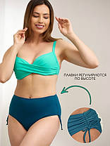 ОПТ Купальник однотонний Sisianna бірюзовий 53903 46-54 на укр 50 52 54 56 58 розмір, фото 3