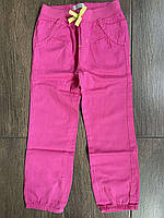 1, Яркие тоненькие хлопковые розовые брючки на резинке внизу Сhildrensplace Размер 5Т Рост 104-111 см