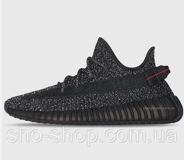 Yeezy 350 V2 Static Black Reflective (Полный рефлектив)