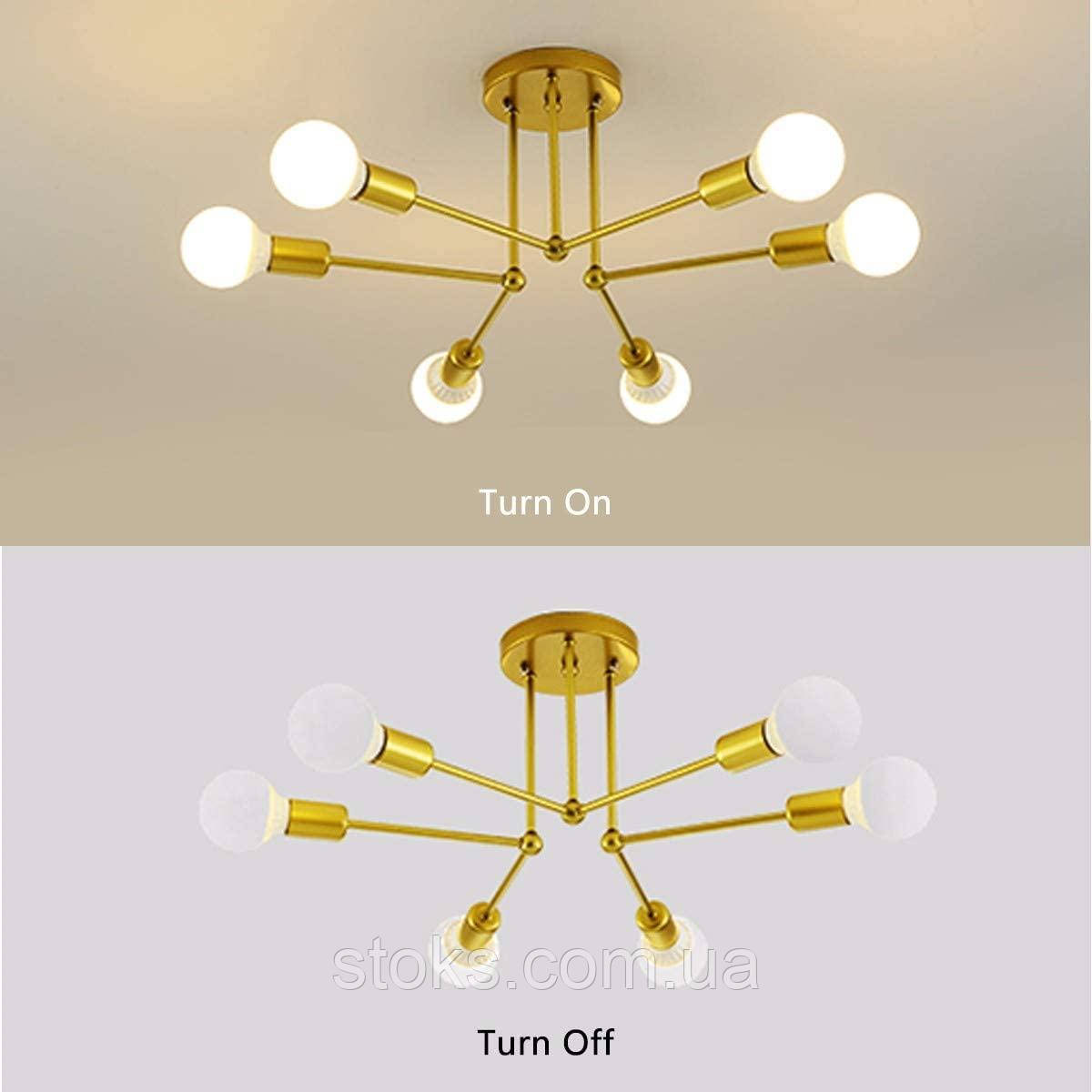 Стельовий світильник Jaycomey 6-лампова люстра E27 Стельова лампа Jaycomey 6-лампова люстра E26, фото 1