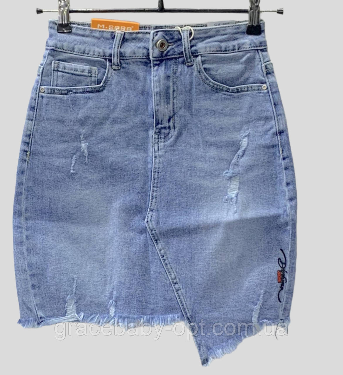 Спідниця джинсова жіноча оптом, XS-XL рр., № E1765