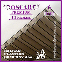Сотовый поликарбонат 2100Х12000Х6 mm OSCAR Premium бронза Сербия